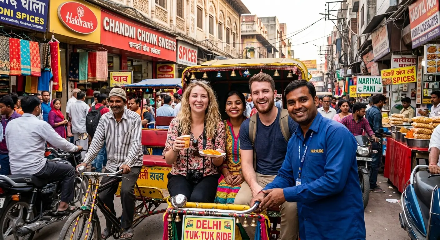  Old Delhi Street Food & Rickshaw Tour (or Tuk-Tuk Tour)